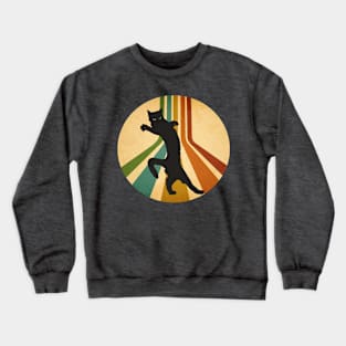 Retro Dancing Black Cat Crewneck Sweatshirt